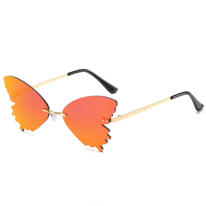 Butterfly Rimless Sunglasses Street Shooting Funny Sunglasses - Noctraoptics