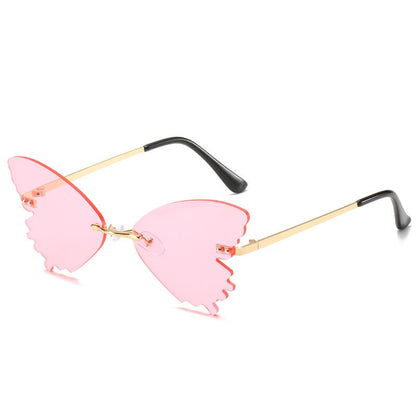 Butterfly Rimless Sunglasses Street Shooting Funny Sunglasses - Noctraoptics