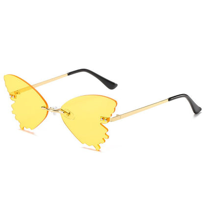 Butterfly Rimless Sunglasses Street Shooting Funny Sunglasses - Noctraoptics