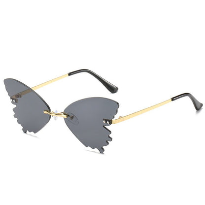 Butterfly Rimless Sunglasses Street Shooting Funny Sunglasses - Noctraoptics