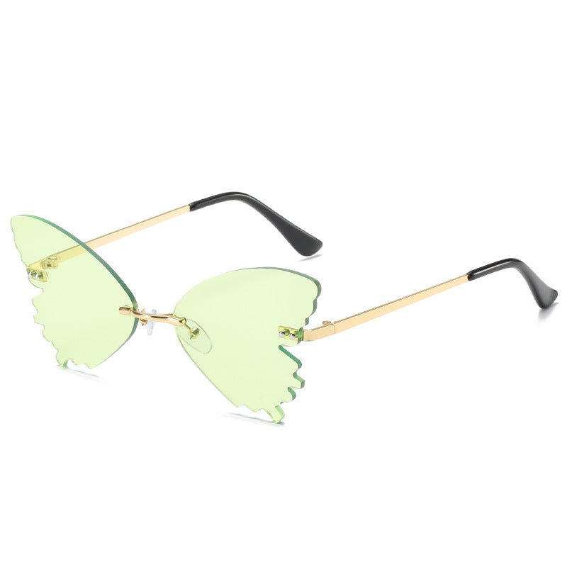Butterfly Rimless Sunglasses Street Shooting Funny Sunglasses - Noctraoptics
