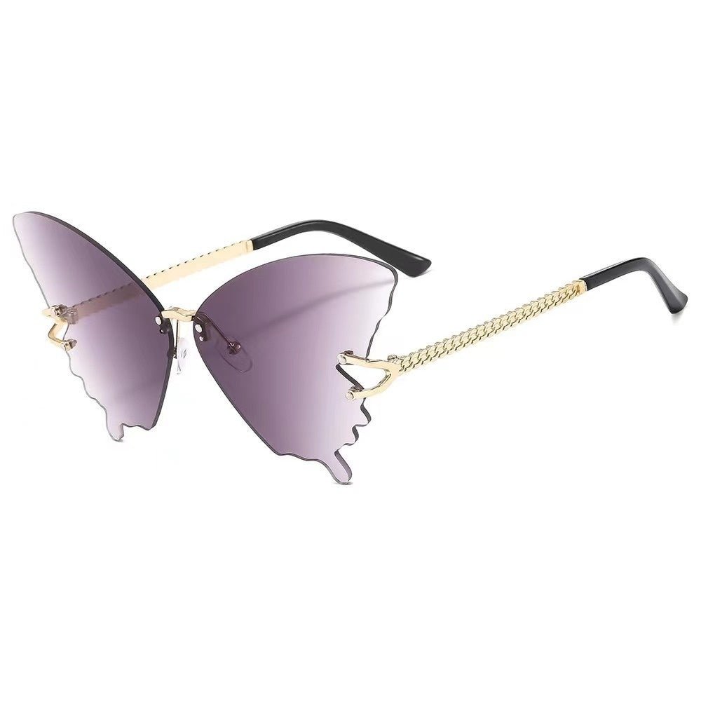 New Butterfly Sunglasses Female Fashion Large Rim Gradient Color Sunglasses - Noctraoptics