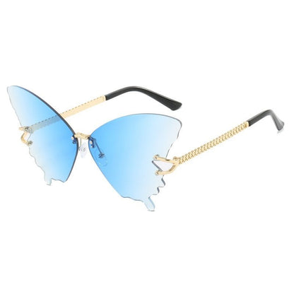New Butterfly Sunglasses Female Fashion Large Rim Gradient Color Sunglasses - Noctraoptics