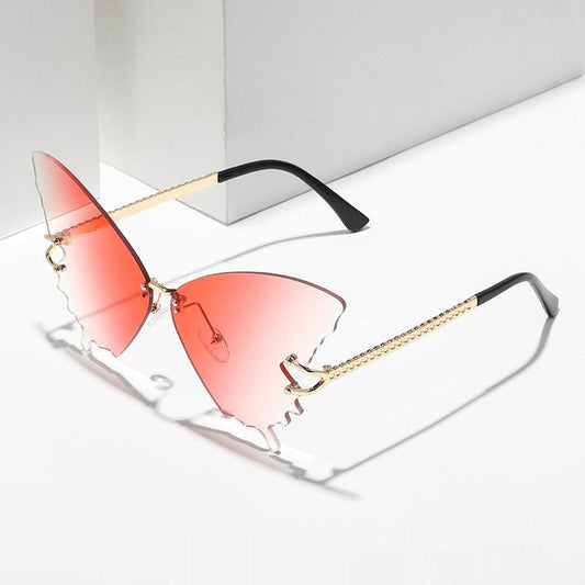 New Butterfly Sunglasses Female Fashion Large Rim Gradient Color Sunglasses - Noctraoptics