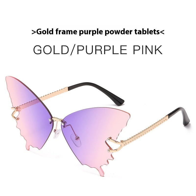 New Butterfly Sunglasses Female Fashion Large Rim Gradient Color Sunglasses - Noctraoptics
