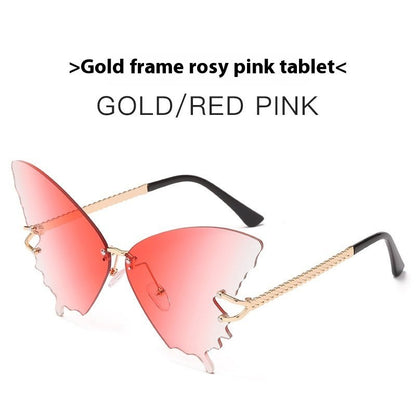 New Butterfly Sunglasses Female Fashion Large Rim Gradient Color Sunglasses - Noctraoptics