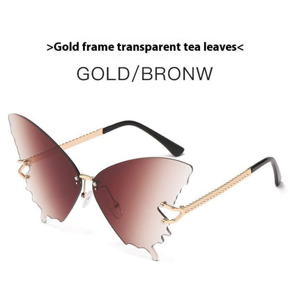 New Butterfly Sunglasses Female Fashion Large Rim Gradient Color Sunglasses - Noctraoptics